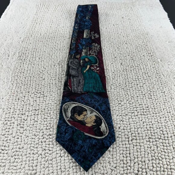 90s Vintage Gone With The Wind Silk Necktie Tie Movie American Film Classics - Picture 2 of 6